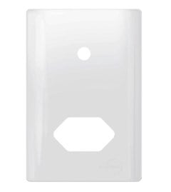 PLACA 4X2 P/TOMADA C/SUPORTE 1 PONTO HORIZONTAL + 1 FURO BRANCA - DICOMPEL