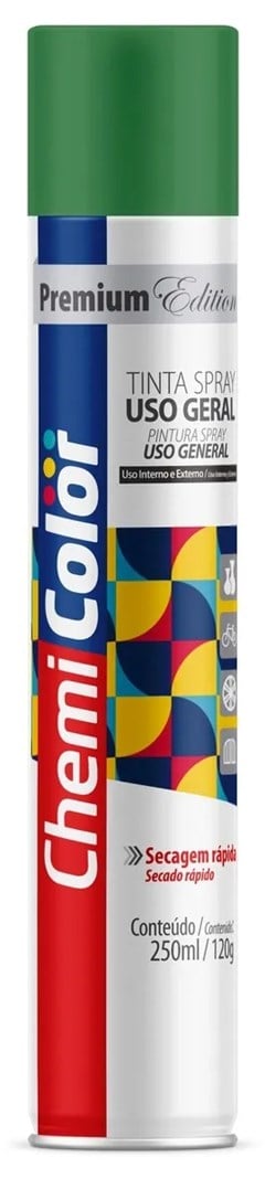 TINTA SPRAY USO GERAL 250ML VERDE ESCURO - CHEMICOLOR