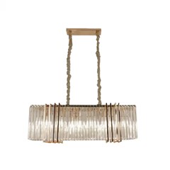 PENDENTE BELL 6XE27 21X90CM CROMADO E TRANSPARENTE BIVOLT - HEVVY