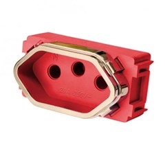 MODULO P/TOMADA 2P+T 20A VERMELHO/GOLD - DICOMPEL