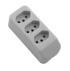 TOMADA BARRA MULTIPLA 2P+T 20A 3TOM 250V CINZA - FAME