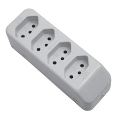 TOMADA BARRA MULTIPLA 2P+T 20A 4TOM 250V CINZA - FAME