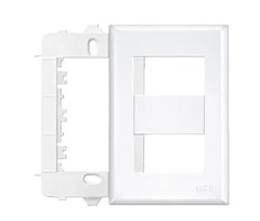 PLACA 4X2 C/SUPORTE P/MODULO EVIDENCE 2P BRANCA - FAME