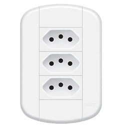 TOMADA DE EMBUTIR C/PLACA TRIPLA 2P+T 20A 250V BLANC+  BRANCA - FAME