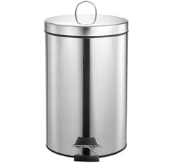 LIXEIRA ACO INOX REDONDA 12LT C/PEDAL MOOD - NOBRE