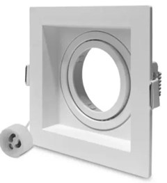 LUMINARIA DE EMBUTIR RECUADO 1XGU10 AR70 QUADRADO BRANCO - PIX ILUM