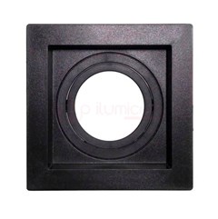 LUMINARIA DE EMBUTIR RECUADO 1XGU10 MR16 QUADRADO PRETO - PIX ILUM
