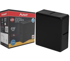 ARANDELA DE LED ELEGANCE QUATTRO 6W 3000K BIVOLT PRETO - AVANT LUX