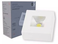 LUMINARIA LED SOBREPOR SPOT AUTHENTIC QUADRADO 5W 4000K BIVOLT BRANCO FOSCO - AVANT LUX