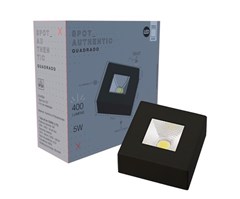 LUMINARIA LED SOBREPOR SPOT AUTHENTIC QUADRADO 5W 4000K BIVOLT PRETO FOSCO - AVANT LUX