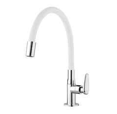 TORNEIRA PLASTICA COZINHA MESA BICA MOVEL 1/4 ALLURE MOUVE BRANCA - VIQUA