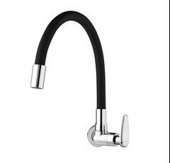 TORNEIRA PLASTICA COZINHA PAREDE BICA MOVEL 1/4 ALLURE MOUVE PRETA - VIQUA