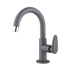 TORNEIRA PLASTICA LAVATORIO BICA ALTA 1/2 ALLURE DECORE CINZA - VIQUA