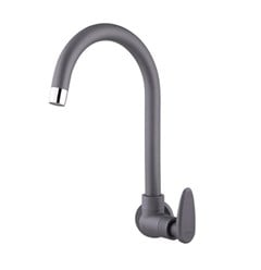 TORNEIRA PLASTICA COZINHA PAREDE BICA ALTA 1/2 ALLURE DECORE CINZA FOSCO - VIQUA