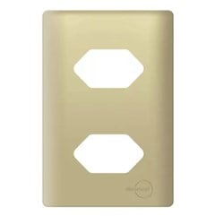 PLACA 4X2 P/ 2 TOMADA S/SUPORTE HORIZONTAL DOURADO - DICOMPEL