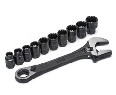 JOGO DE SOQUETES 3/8 CHAVE AJUSTAVEL 11PCS - APEX TOOL GROUP