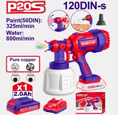 PISTOLA PULVERIZADORA P/PINTURA C/BATERIA BIVOLT - EMTOP