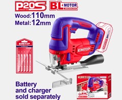 SERRA TICO TICO 110MM 20V C/KIT 5 SERRAS S/BATERIA - EMTOP