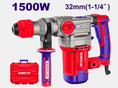 MARTELETE ROTATIVO C/MALETA SDS PLUS 1500W 220V - EMTOP