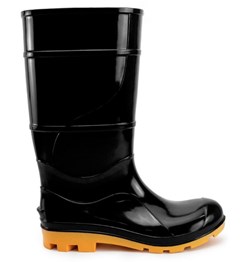 BOTA PVC CANO LONGO PRETA SOLA AMARELA S/FORRO 40 MOD250 - CRIVAL