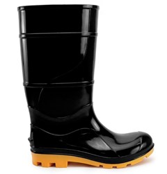 BOTA PVC CANO LONGO PRETA SOLA AMARELA S/FORRO 42 MOD250 - CRIVAL