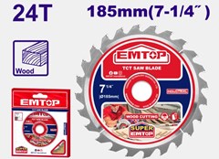 SERRA CIRCULAR P/MADEIRA 185MM (7.1/4”) 24D - EMTOP