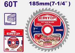 SERRA CIRCULAR P/MADEIRA 185MM (7.1/4”) 60D - EMTOP
