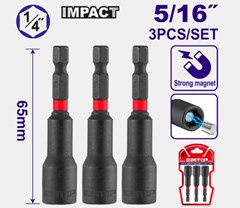 KIT SOQUETE MAGNETICO SEXTAVADO 5/16X65MM 3PCS POLIDO - EMTOP