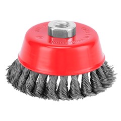 ESCOVA DE ACO TIPO COPO C/ROSCA TRANCADO 150MM - MTX