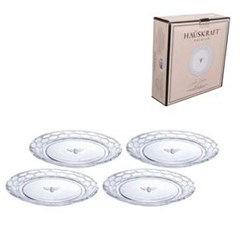 PRATO S/MESA DE VIDRO BEE TRANSPARENTE 4PCS - HAUSKRAFT