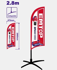 BANDEIRA DE PENAS (BANNER) 2.8M C/SUPORTE - EMTOP