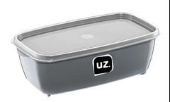 POTE PLASTICO MULTIUSO RETANGULAR 1 5L CINZA TITANIO - UZ. UTILIDADES