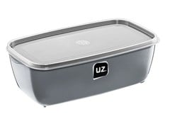 POTE PLASTICO MULTIUSO RETANGULAR 3L CINZA TITANIO - UZ. UTILIDADES