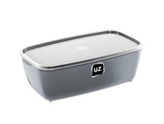 POTE PLASTICO MULTIUSO RETANGULAR 8L CINZA TITANIO - UZ. UTILIDADES