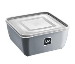 POTE PLASTICO MULTIUSO PREMIUM QUADRADO 1 5L CINZA TITANIO - UZ. UTILIDADES