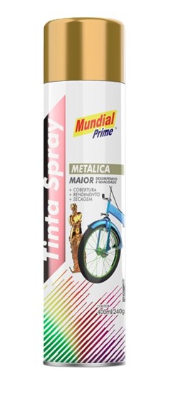 TINTA SPRAY 400ML METALICA DOURADO - MUNDIAL PRIME