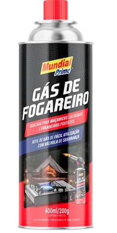 GAS P/FOGAREIRO 400ML/200G - MUNDIAL PRIME