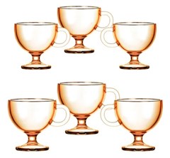 CANECA MUSE AMBAR 200ML 6PCS BORDA DOURADA - HAUSKRAFT