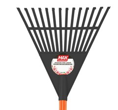 VASSOURA PLASTICA P/GRAMA 14D PRETO C/CABO 120CM LARANJA BARAO - MAX