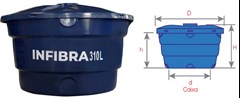 CAIXA D AGUA 310 LTS S/TAMPA - INFIBRA