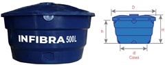 CAIXA D AGUA 500 LTS S/TAMPA - INFIBRA