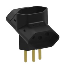 PINO FEMEA 3 SAIDAS (T) 2P+T 10A 250V PRETO - SOPRANO
