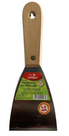 ESPATULA ACO REFORCADO 868 C/CABO MADEIRA  8CM -  CONDOR