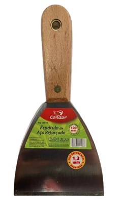 ESPATULA ACO REFORCADO 868 C/CABO MADEIRA 10CM -  CONDOR