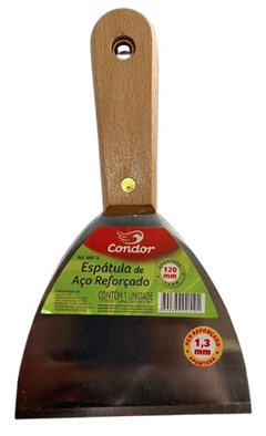 ESPATULA ACO REFORCADO 868 C/CABO MADEIRA 12CM -  CONDOR