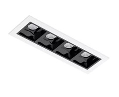 LUMINARIA EMBUTIR SPOT RETANGULAR LED PICCO 10W 2700K PRETO/BRANCO BIVOLT - INTERLIGHT