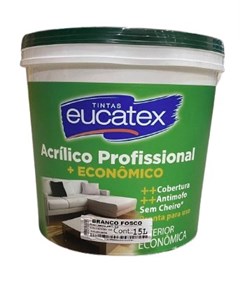 TINTA ACRILICA FOSCO PROFISSIONAL 15LT BRANCO - EUCATEX