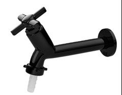 TORNEIRA PLASTICA TANQUE 15CM SILICIA C/BICO PRETO - HERC