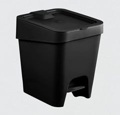 LIXEIRA SLIM COM PEDAL 8L PRETA - UZ. UTILIDADES