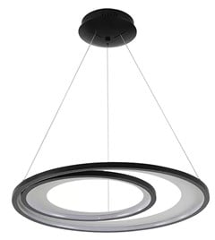 PENDENTE LED ZAHAL 42/62CM 54W 3000K PRETO - NORDECOR